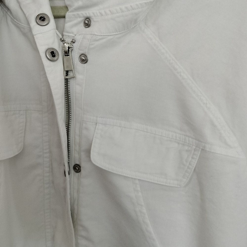 Multiples White Lightweight Drawstring Waist Zip … - image 4